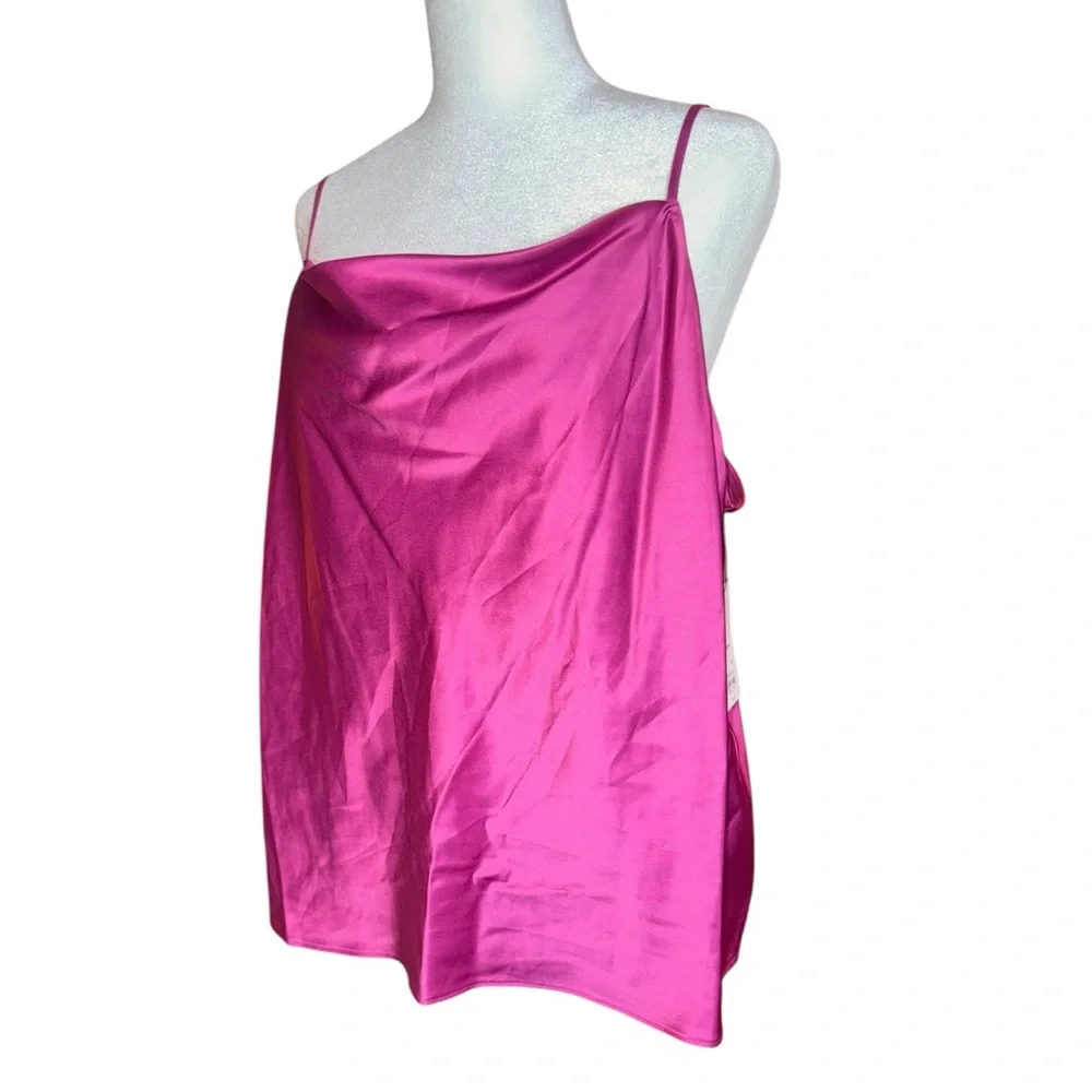 Nine West Satin Slip Style Tank Top Pink XL NWT Evening Cami - Picture 7 of 11
